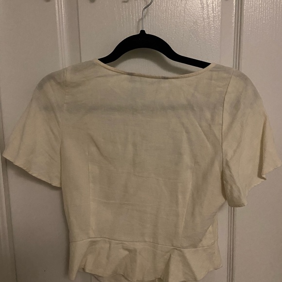 Zara button up flutter short sleeve top, size small - Picture 2 of 6